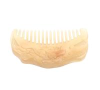 NUOBESTY Natural Sheep Horn Wide Tooth Comb, Hand Carved Anti Static Scalp Massage Hair Comb for Men and Women, Thick Sturdy Pocket Detangling Tool for Curly and Straight Hair, 7.5cm Length
