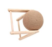 NUOBESTY Natural Sisal Cat Scratcher Ball for Cats with Wooden Globe Design, for Grinding Claws and Indoor Play on Windowsill or Floor