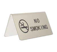 NUOBESTY No Smoking Sign Board Stainless Steel Tent-shaped Indoor No Smoking Indicator Washable Not Easy to Wear Table Sign for Schools and Clubs
