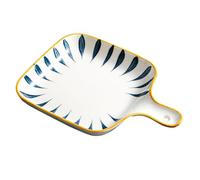 NUOBESTY Nordic Style Wood Grain Ceramic Plate Oven Safe Microwavable Dinnerware for Breakfast and Salad, Professional Reusable Baking Dish for Home Kitchen