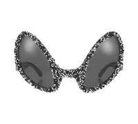 NUOBESTY Novelty Alien Glasses with Rhinestone Decoration, Comfortable and Lightweight PC Material Eyewear, Alien-shaped Big Eye Design for Halloween Party and Cosplay Accessories