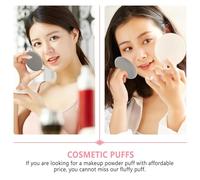 NUOBESTY Oval Powder Puff 2pcs for Facial Makeup, Soft Edged Gray Cosmetic Cushion, Expandable Water-activated Loose and Pressed Powder Applicator for Women’s Professional Makeup