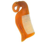 NUOBESTY Ox Horn Anti-Static Swan Shaped Hair Comb Double-Sided Carved Natural Material Massage Comb Portable Hairdressing Tool for Home and Travel