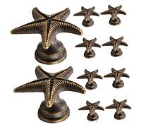 NUOBESTY Pack of 10 Vintage Starfish Furniture Knobs, Decorative Drawer Knobs, Single Hole Dresser Knobs for Small Doors, Antique Finish for Furniture Handles