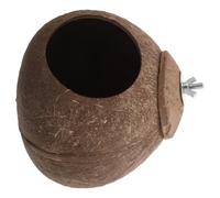 NUOBESTY Parrot and Parakeet Bird Nest - Large Natural Coconut Shell Polished Breeding Box Screw Fastening, Outdoor Garden and Balcony Nesting House for Lovebirds