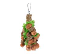 NUOBESTY Parrot Nut Chew Toy Bird Hanging Toy for Cage Pet Birds Grinding Chewing Natural Nut Stick Approx 200g Suitable for Parakeets Conures