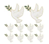 NUOBESTY Peace Dove Label Pins for Women Versatile Accessory 10pcs Featuring Flag Pin Design, Stylish Peace Dove Shaped Brooch Made of Zinc Alloy on Casual Occasions and Suits