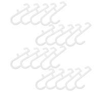 NUOBESTY Pegboard J Hooks White Plastic 20pcs for 0.6x0.2 Inch Holes | Heavy Duty Layout, Modular Wall Storage, for Hand Tools, Bedrooms and Workbench Organization