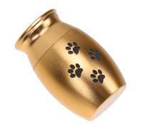 NUOBESTY Pet Ash Can Cremation Urn Tank with Paw Print Pattern Stainless Steel Mini Pet Cinerary Casket for Dog and Cat Ashes Gold Memorial Urn Box Keepsake