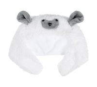 NUOBESTY Pet Lamb Style Hat for Cats and Small Dogs, White Cotton Breathable Cap with Smooth Stitching, for Party and Cosplay Accessories
