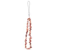 NUOBESTY Phone Lanyard Featuring Chicken Blood Red Natural Crystal Gemstones, for Secure Mobile Phone Carrying