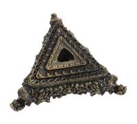 NUOBESTY Phurba Display Holder Copper Alloy Vajra Base for Tibetan Rituals, Medium Size Spiritual Ritual Base 0.4" Hole, Triangular Phurba Holder Stand for Home Temple Decoration