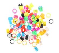 NUOBESTY Pigeon Foot Rings and Poultry Leg Bands 8mm Plastic Identification Bands Mixed Colors 10-color Set 100pcs for Bird Identification and Racing Pigeons Random Color