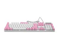 NUOBESTY Pink Mechanical Gaming Keyboard 104 Keys with Ergonomic Design, ABS Material and Thickened High Strength Back Plate, Wired USB Keyboard for Office and Pc Game Accessories