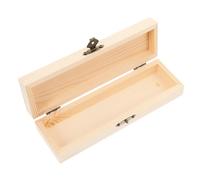 NUOBESTY Plain Pencil Case Wooden Pencil Box Stationery Storage Organizer Hard Container