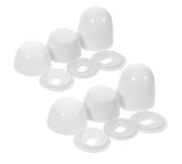 NUOBESTY Plastic Round Toilet Bolt Caps Push-on Screw Covers Universal Toilet Bowl Replacement Trim Set of 2 for Bathroom Hardware