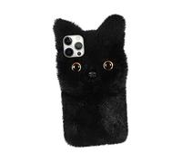 NUOBESTY Plush Cat Phone Tpu Protective Case for Fluffy Cartoon Design Easy Access to Ports Shockproof and Scratch Resistant Comfortable Grip for Everyday Use