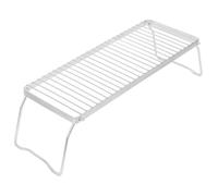 NUOBESTY Portable Barbecue Wire Mesh Rack Outdoor Stainless Steel Foldable Grill Rack, Practical Firewood Burning Stand Silver Lightweight Design Picnic Camping Use
