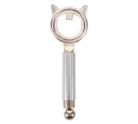 NUOBESTY Portable Double Headed Cat Eye Nail Magnet Wand, Metal Cat Ear Shape Magnetic Tool for Manicure Art, Versatile Creativity with Hollow Circle and Ball Design, for Salon and Travel
