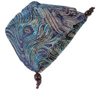 NUOBESTY Portable Drawstring Tea Cup Storage Bag for Travel, Blue Satin Single Teacup Pouch with Decorative Gold Phoenix Tail Pattern, Multi-Function Teacup Container for Home and Outdoor