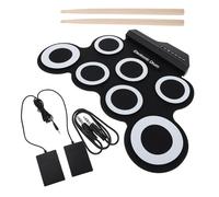 NUOBESTY Portable Electric Drum Kit USB Charging with Silicone Hand Roll up Pads Professional Demonstration Song Feature, Lightweight and Portable for Family Entertainment and Practicing
