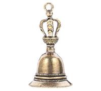 NUOBESTY Portable Hand Bell Vintage Copper Bell Ornament with Ergonomic Handle Loud Clear Sound for Home School Hotel Store Party Decoration