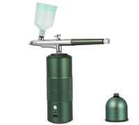 NUOBESTY Portable Mini Airbrush Kit with Compressor High Pressure Handheld Air Brush Spray Set for Cake Decoration and Tattoo, Stainless Steel and Aluminum Material, 600mah Battery