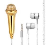 NUOBESTY Portable Mini Vocal Microphone for Podcasting and Interviewing, Easy to Operate Yellow Plastic Microphone for Voice Recording, Compact and Tiny Design for Smartphone Use