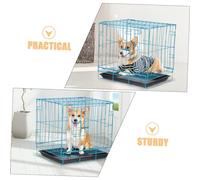 NUOBESTY Portable Pet Breeding Cage with Tray Iron Wire Travel Carrier for Bunnies and Cats Spacious Secure Kennel for Outdoor Adventures