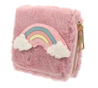 NUOBESTY Portable Zippered Wallet for Women with Multi-storey Fold and Plush Polyester Material, Creative and Fashionable Lady Purse Suitable for Mothers and Daughters