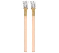 NUOBESTY Pottery Clay Tool 2 Pcs Polymer Clay Sculpting Brush with Wood Handle and Steel Wire and Sculpting Brown Suitable for Beginners and Professionals for Craft Projects and Sculpture