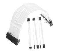 NUOBESTY Power Supply Extension Cable Kit Broad Compatibility Moldable Shape Power Supply Cable Kit for PC Gpu Build Acrylic Clips White
