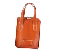 NUOBESTY PU Leather Makeup Bag Brown Shell Shape with Handle, Multi-Compartment Cosmetic Pouch for Women, Portable Travel Vanity Organizer and Brush Storage