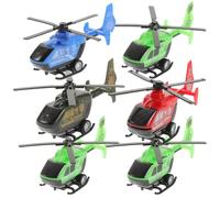 NUOBESTY Pull Back Helicopter Toy Pullback Plane Toys Mini Helicopter Models Inertia for Children Kids Playing 6pcs (Random Color) Airplane