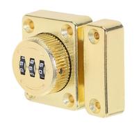 NUOBESTY Punch-Free Mechanical Code Lock Cabinet Door Password Lock for Drawers and Wardrobes with Slide Latch with 3-Digit Code Gold
