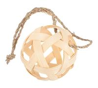 NUOBESTY Rabbit Hanging Feeder Ball Bamboo Woven Chewing Toy for Teeth Grinding and Stress Relief Small Animal Cage Accessory for Hamsters and Rabbits