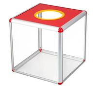 NUOBESTY Raffle Box, 25cm Clear Square Raffle Ball Game Box, Suggestion Ticket Boxes, Donation Ballot Boxes, Storage Container for Suggestions, Votes, for Party, Wedding, Graduation, Baby Shower Decor