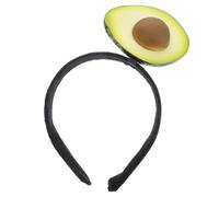 NUOBESTY Realistic Avocado Hairband with Clips Green Comfortable Cloth and Plastic Material Multifunctional Hair Accessory for Party and Live Streaming Use