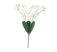 NUOBESTY Realistic Faux Phalaenopsis Orchid Stems Artificial Flower Arrangement for Home Office Bedroom Bathroom Kitchen Decor Maintenance- Multipurpose Decorative Faux Orchid Leaves