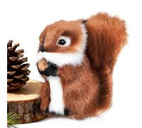 NUOBESTY Realistic Stuffed Squirrel Figurine - Lifelike Plush Squirrel, Cute Small Furry Ornament for Home Decor Photography Props