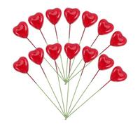 NUOBESTY Red Heart Cake Toppers Cupcake Toppers 3D Foam Cake Inserts 20pcs 20mm Wide for Valentines Day Wedding Engagement Bridal Shower Birthday Baby Shower Baking