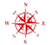 NUOBESTY Red PVC Car Body Decal with Compass Design, Practical and Leaves No Traces, Unique Stylish Auto Sticker for Vehicle Car Decoration