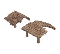 NUOBESTY Resin Turtle Basking Platform with Hideout Cave and Climbing Ramp 2pcs for Juvenile Turtles and Red Eared Sliders, Suitable for Terrarium and Fish Tank Accessories