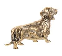 NUOBESTY Retro Brass Dog Decor Statue Featuring Fine Craftsmanship and Not Easy to Knock over Design, Unique Miniature Dog Ornament for Home Decor and Indoor Desktop Display