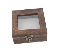 NUOBESTY Retro Flip Type Specimen Display Box with Lid Wooden Insect and Jewelry Storage Container Dustproof Vintage Style Organizer for Coins Crafts and Collectibles