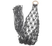 NUOBESTY Reusable Handwoven Cotton Rope Fruit and Vegetable Mesh Bag, Large Gray Food Storage Net for Grocery Shopping and Travel, Eco-Friendly Produce Storage Organizer