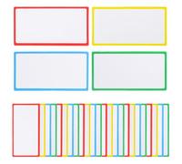 NUOBESTY Reusable Magnetic Name Tags 36Pcs Dry Erase Labels with Vibrant Colored Edges and Sturdy Paper Material for Household Organisation and Classroom Whiteboards