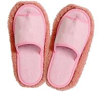 NUOBESTY Reusable Pink Mop Slippers for Floor Cleaning with Strong Water Absorption, Cotton Plush Material, Suitable for Homes and Offices, Comfortable Open Toe Design for Men