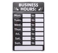 NUOBESTY Rewritable Business Hours Sign 12X8 Inch Adhesive Opening Times Sticker for Shop Window Sunproof Fade Resistant Store Operation Hours Display