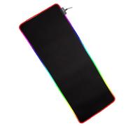 NUOBESTY Rgb Mouse Pad Keyboard Mat with LED Lighting, Black Rubber Cloth | Gaming Mouse Pad Led, Low Resistance Surface, Detachable USB Cable, Memory Function, Multiple Light Modes